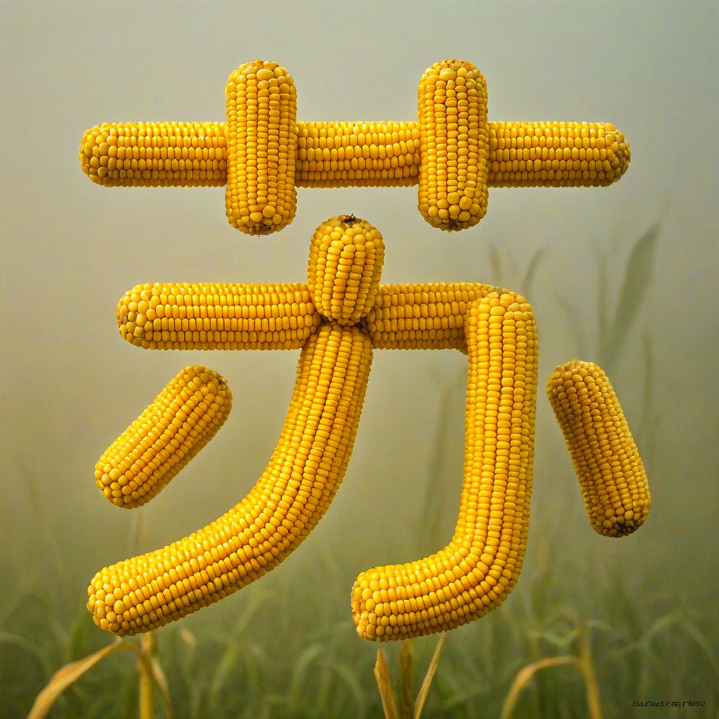 玉米艺术字,丰收与希望的象征