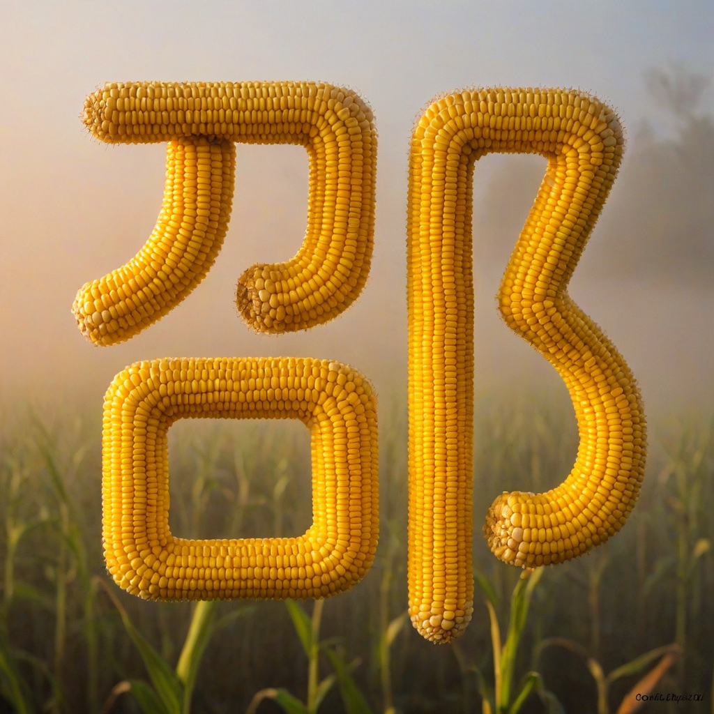 玉米艺术字,丰收与希望的象征