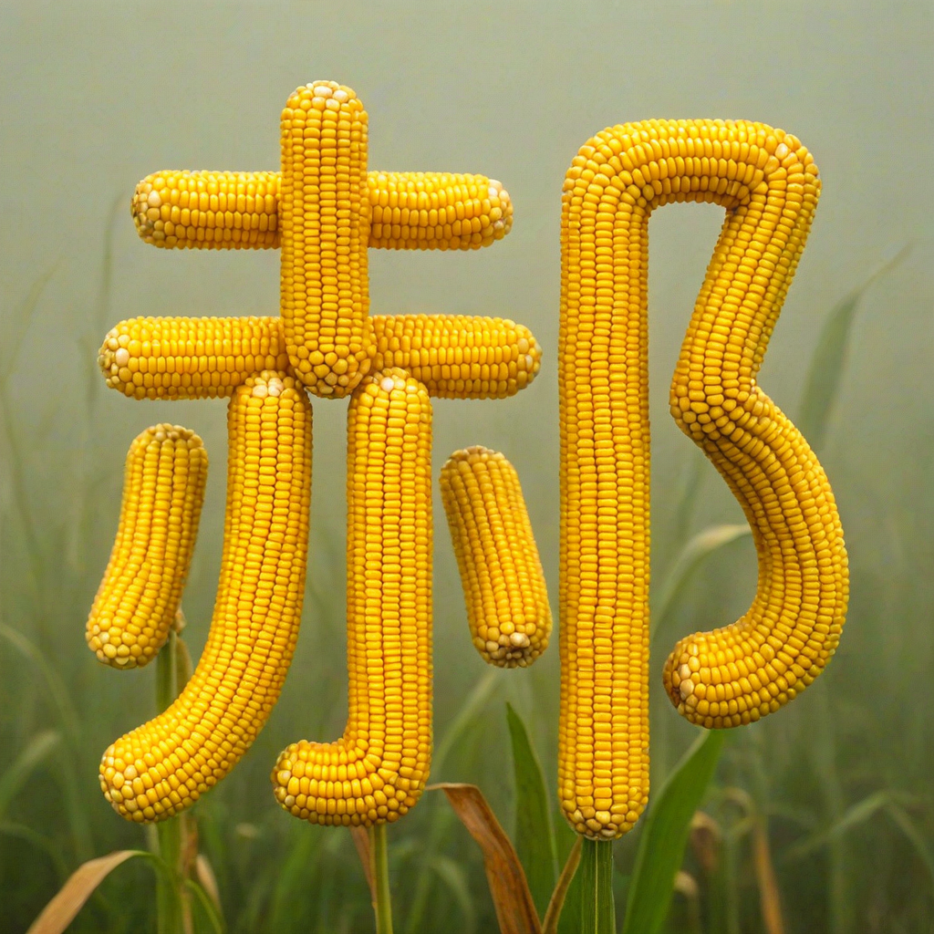 玉米艺术字,丰收与希望的象征
