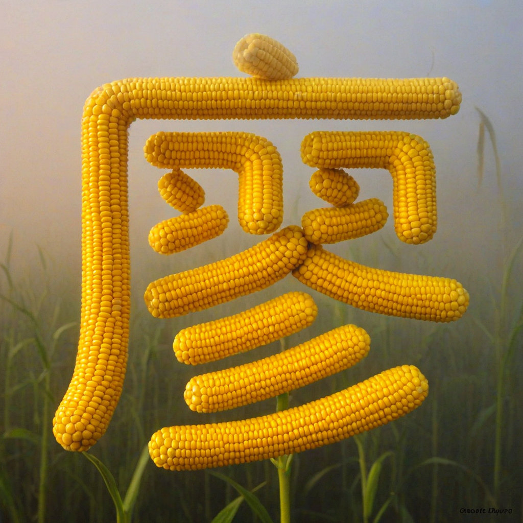 玉米艺术字,丰收与希望的象征