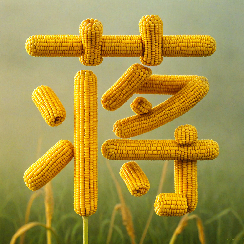 玉米艺术字,丰收与希望的象征
