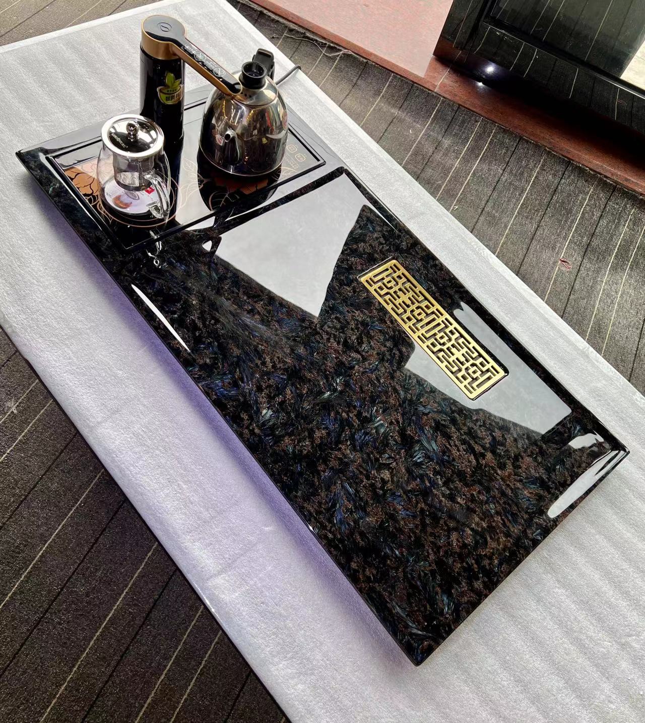 天然奢石茶盘鉴赏