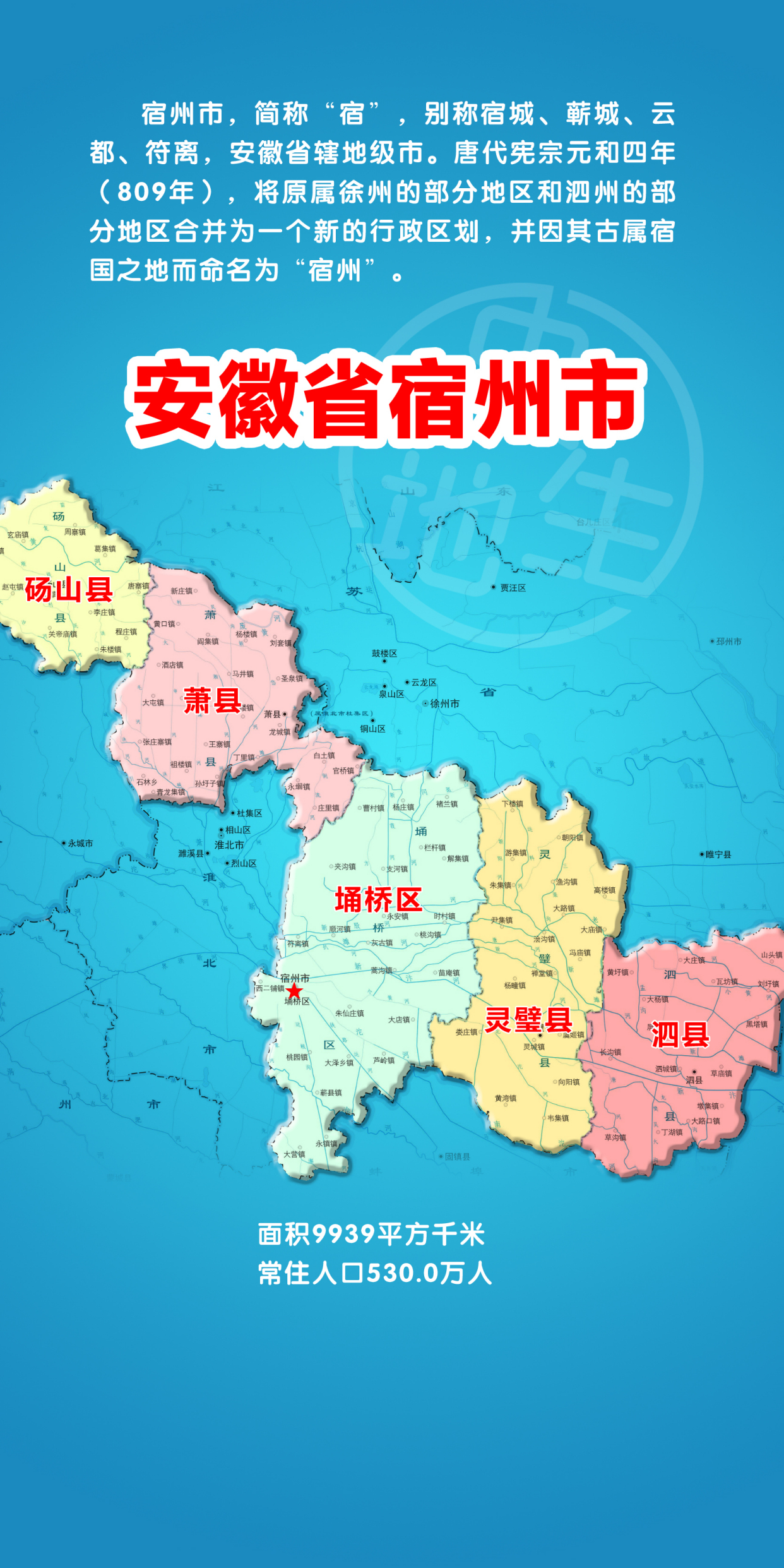 安徽省宿州市政区图