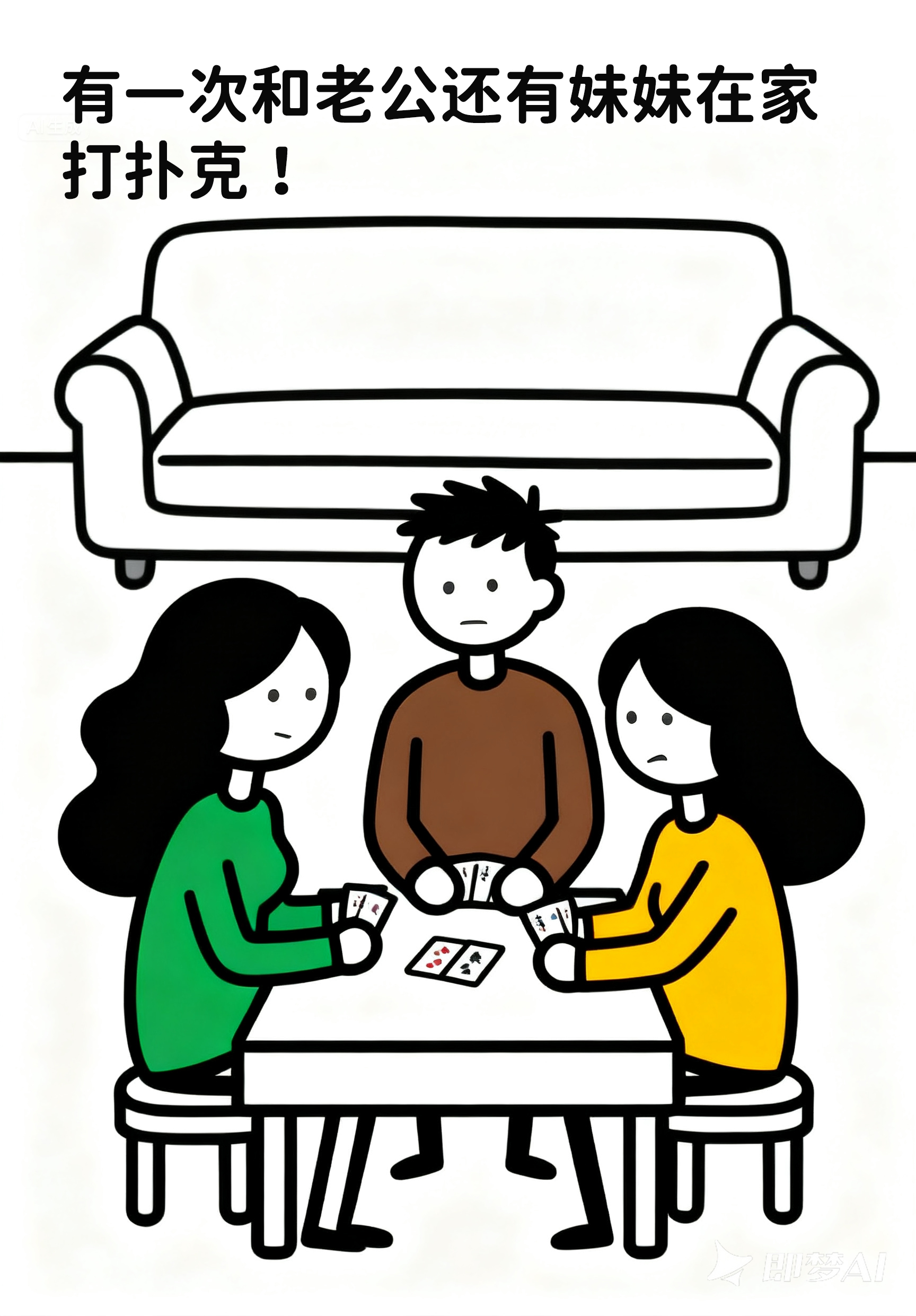有一次和老公还有妹妹在家打扑克突然我放了一个屁