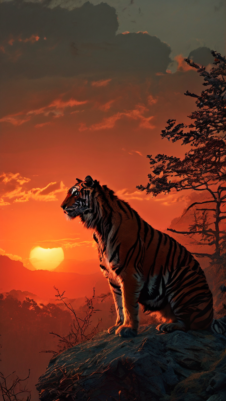 唯美励志壁纸|森林主宰:虎之力量与激情的颂歌