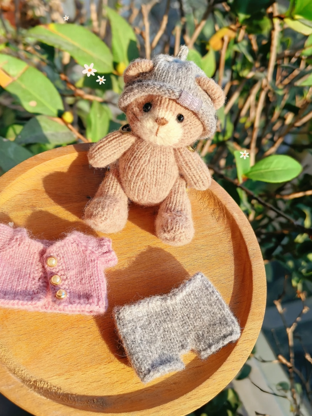 手工编织:棒针迷你熊奶嘴帽帽子