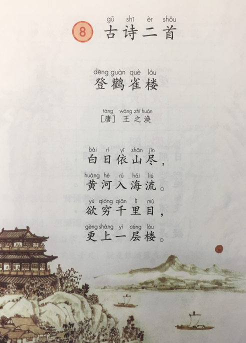 1,课文目录8 古诗二首 登鹳雀楼 望庐山瀑布9 黄山奇石10 日月潭11