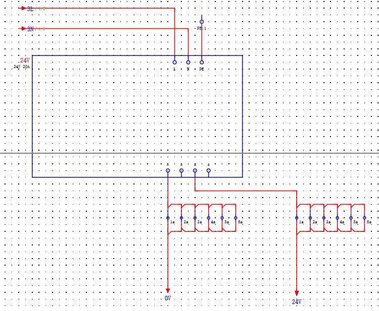 用eplan画一个非标自动化24v电源模块接线图