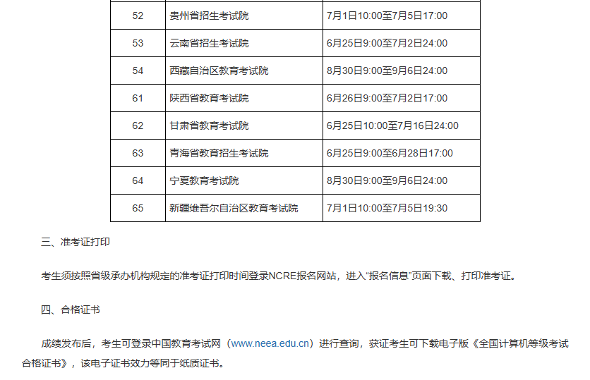 2024年9月全国计算机等级考试(ncre)报名条件