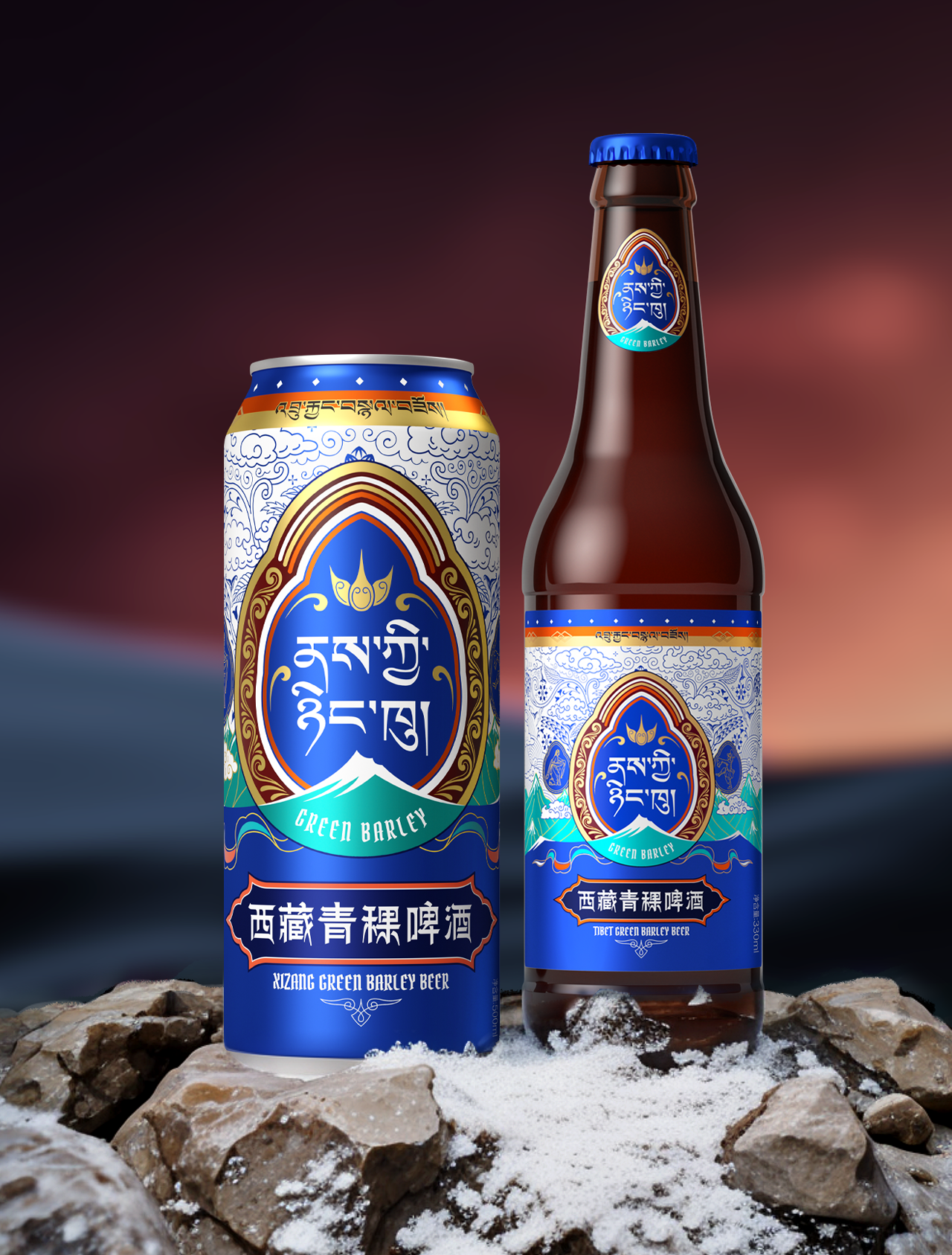 博创/5100西藏青稞啤酒品牌 包装设计