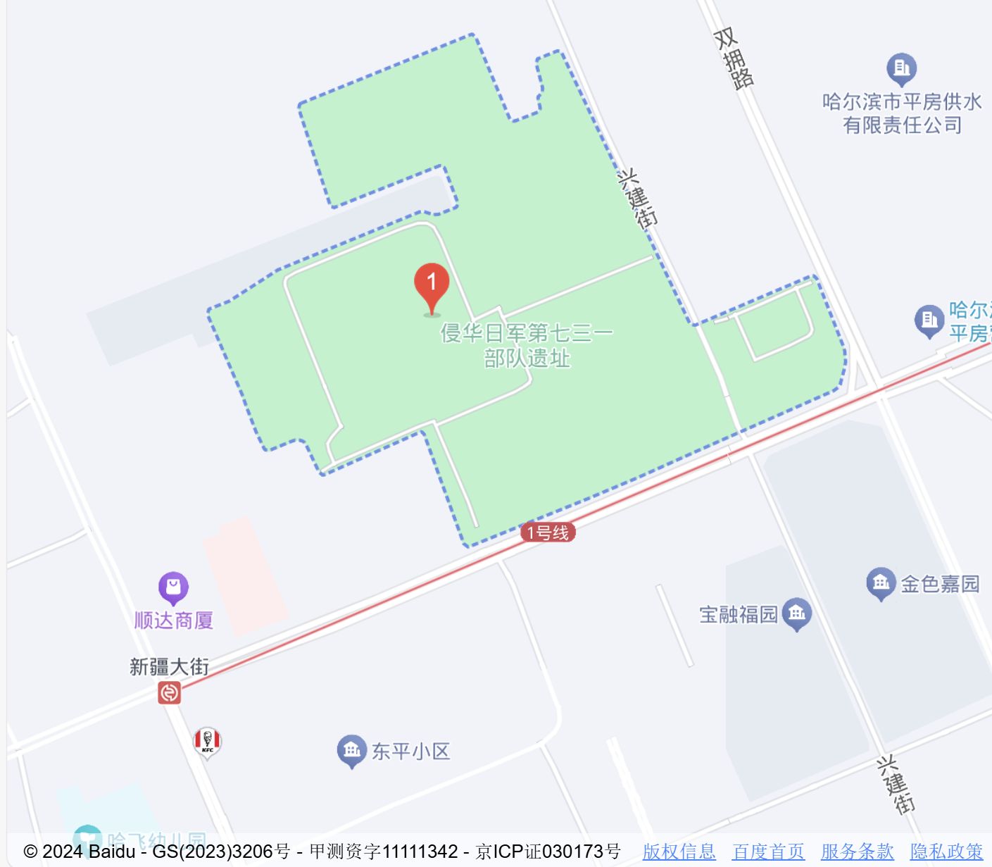 731部队遗址地图图片