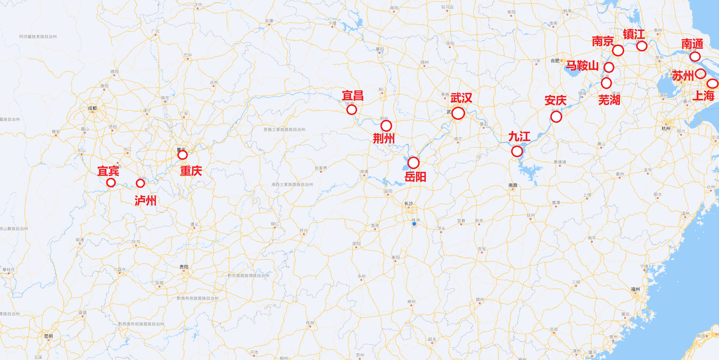 长江港口码头分布图图片