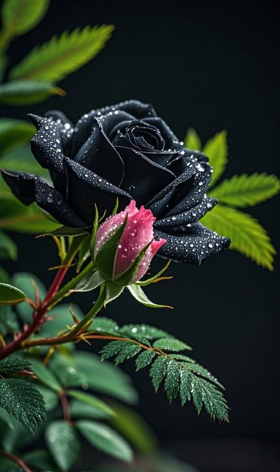黑玫瑰,暗夜中绽放的情感隐喻之花