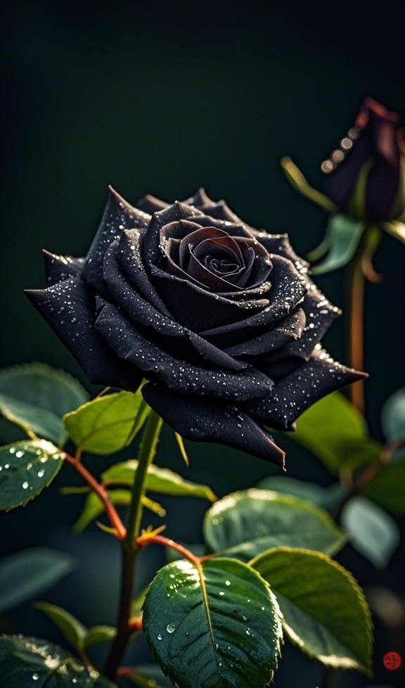 黑玫瑰,暗夜中绽放的情感隐喻之花