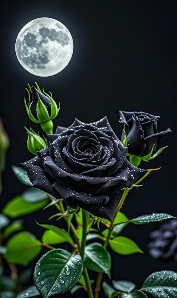 黑玫瑰,暗夜中绽放的情感隐喻之花