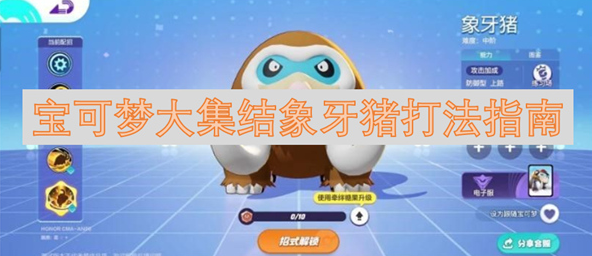 宝可梦大集结象牙猪怎么打？技能搭配、装备推荐以及战斗策略get