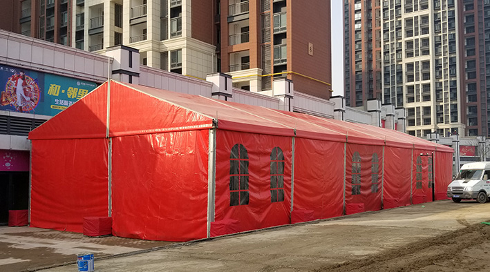 婚礼红色欧式帐篷租赁-酒席婚宴篷房搭建-武汉华之熠棚房