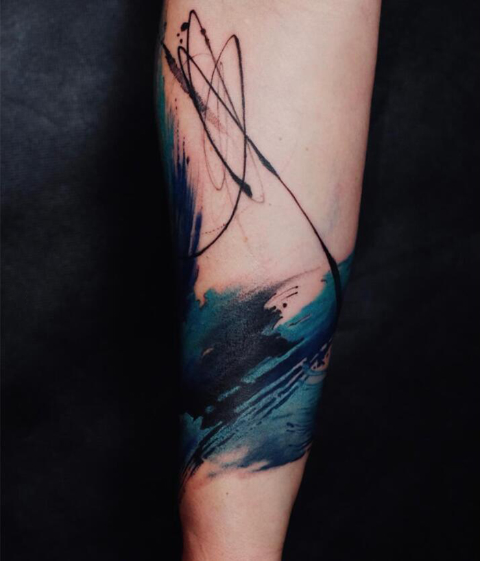 泼墨笔触奔放 洒脱随性自由 艺术质感的潮流视觉纹身