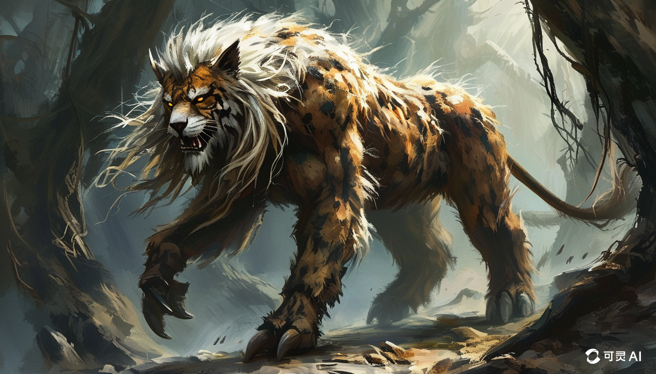 用ai绘画画的山海经异兽梼杌