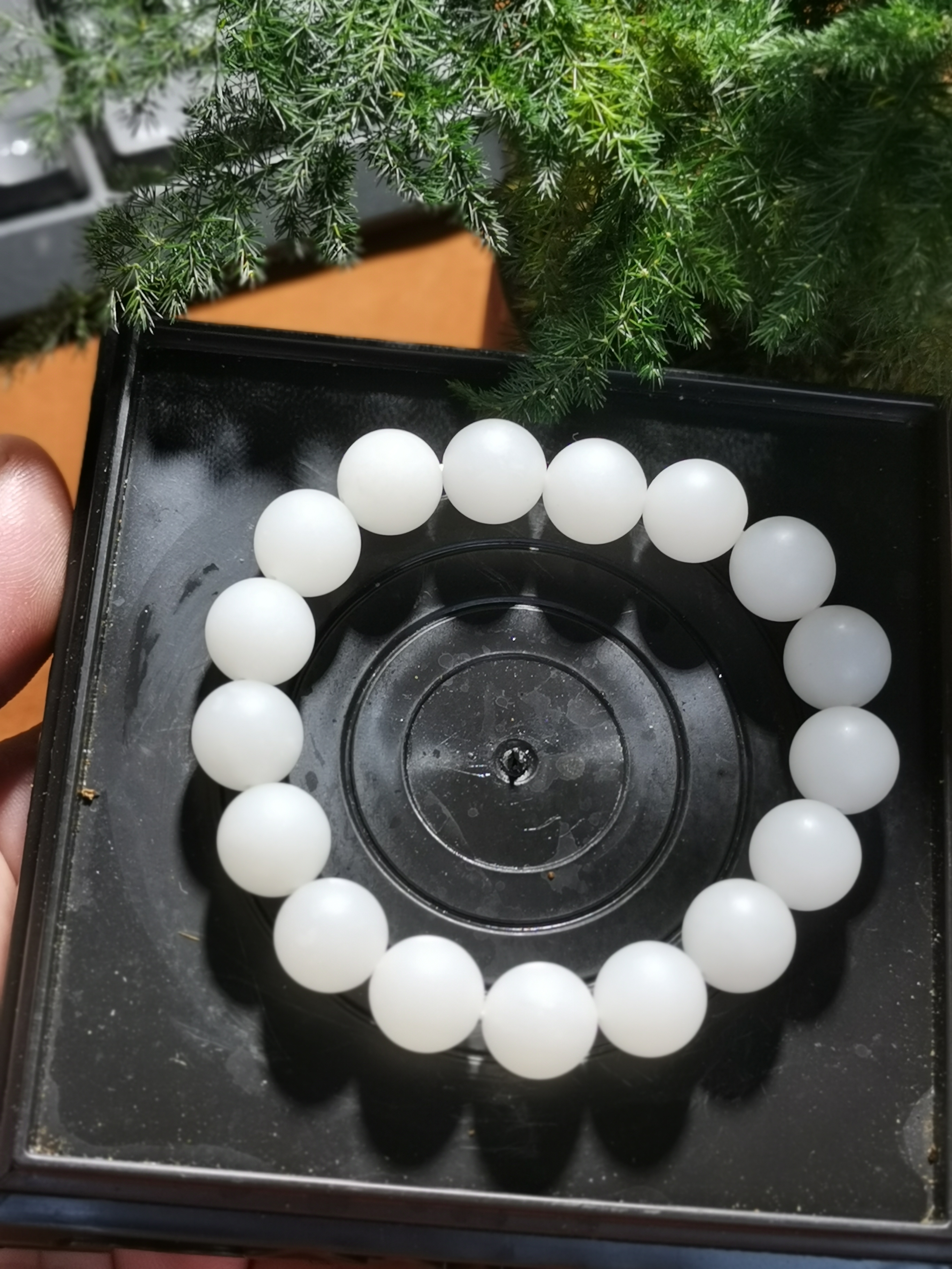 和田玉卡12羊脂白玉手串