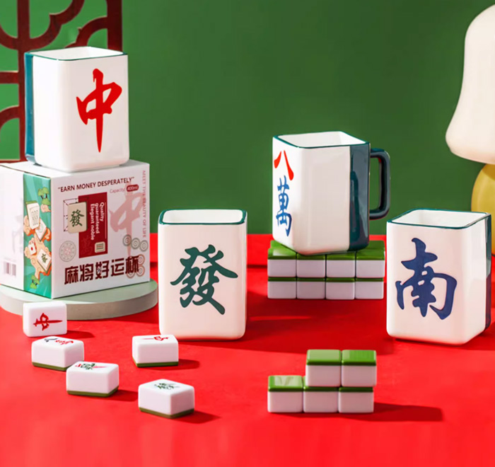 发财麻将杯子搞怪稀奇古怪陶瓷马克杯
