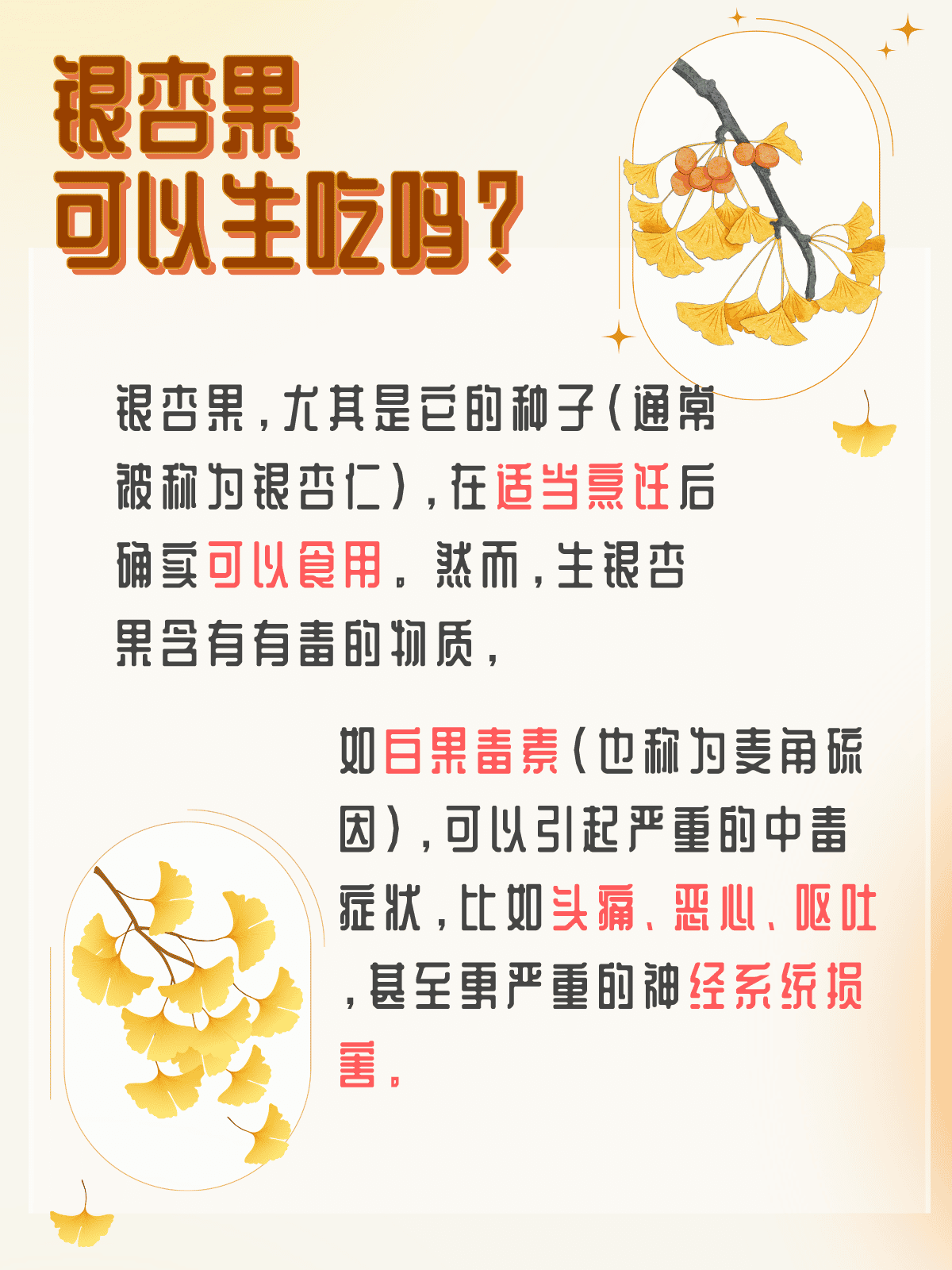 银杏果生吃指南:美味还是危险?