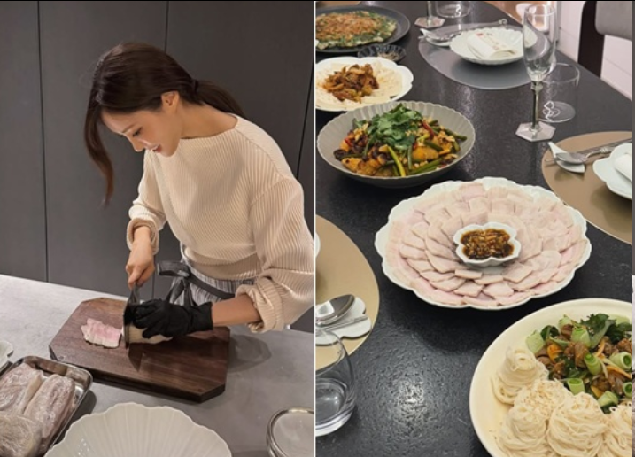 孝敏温居宴厨艺绝了！考日料证却做满汉全席，这波操作太凡尔赛