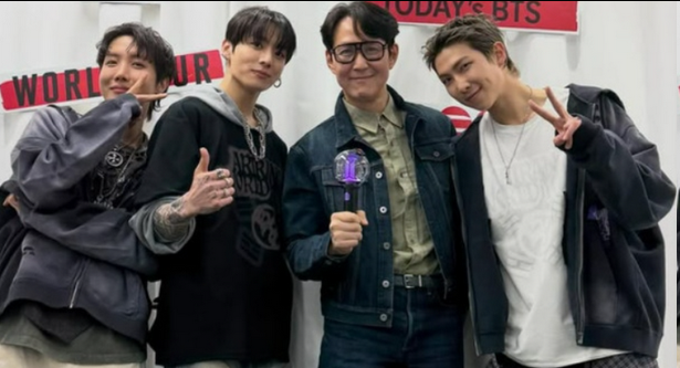 李政宰现身BTS演唱会化身“迷弟”！与V、柾国后台合影，众星云集引热议