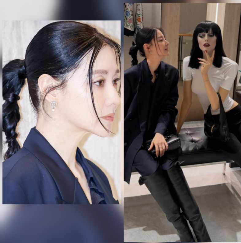 李英爱晒“名牌马尾辫”近照，与模特并秀身材，重现“大长今”经典记忆