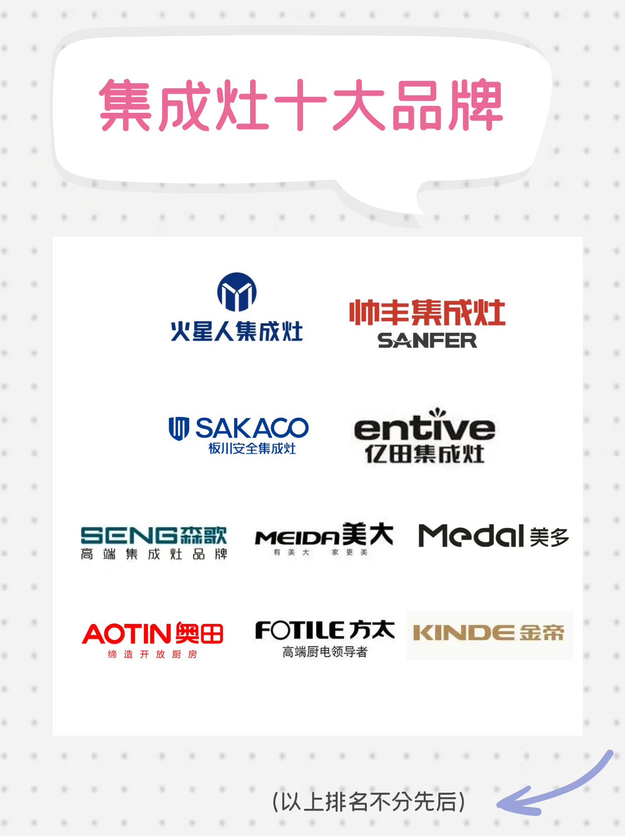 一线集成灶品牌排名