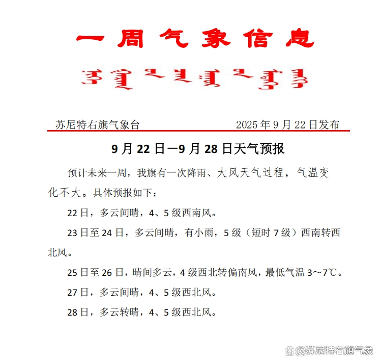 苏尼特右旗天气在线 苏尼特右旗天气在线