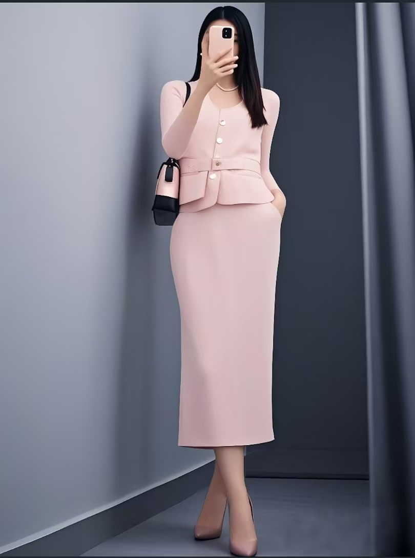 三十五岁姑娘穿粉色系套装去相亲