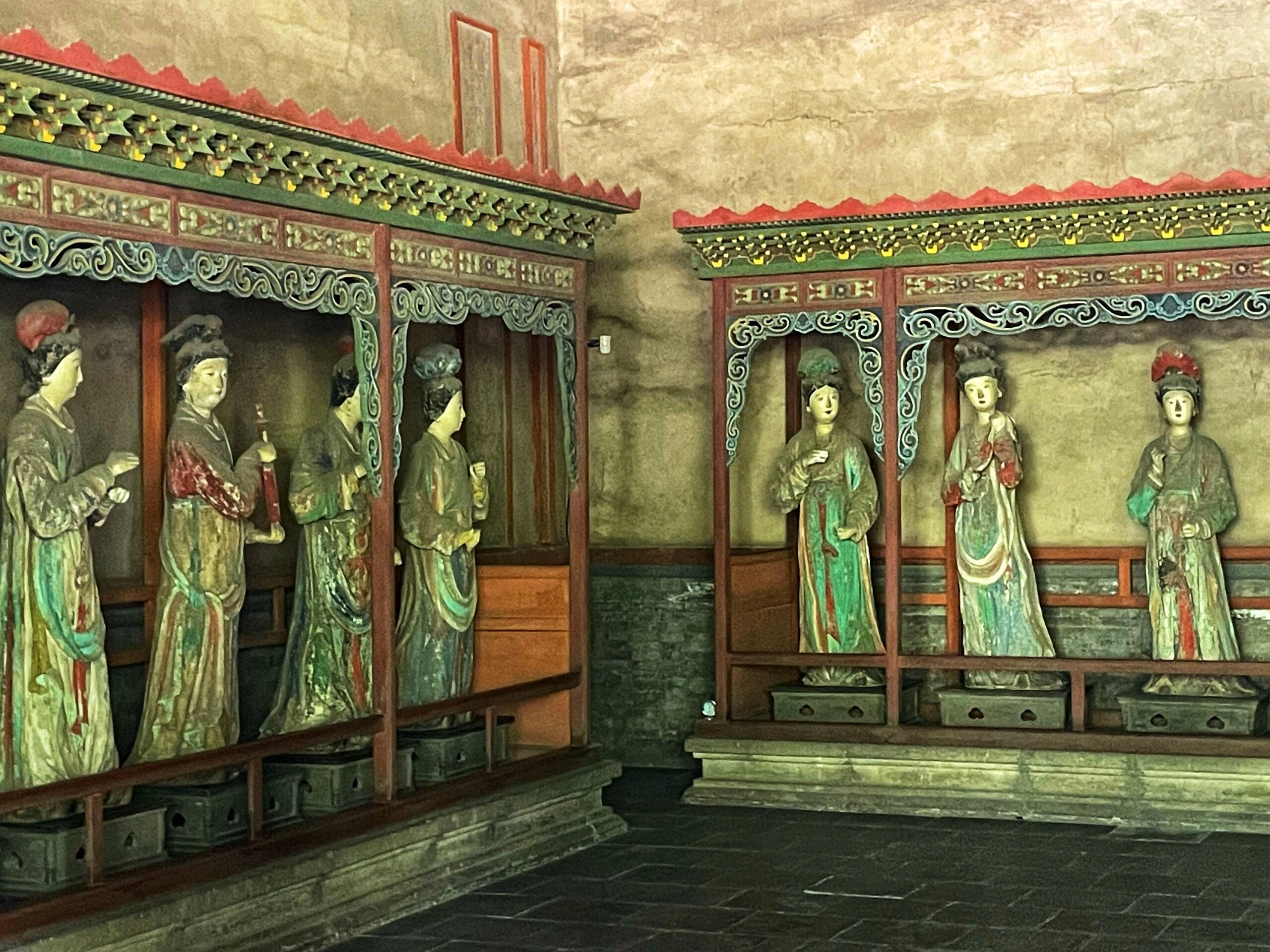 晋祠圣母殿宋代彩塑,晋祠三绝之一,来山西旅行不能错过这里