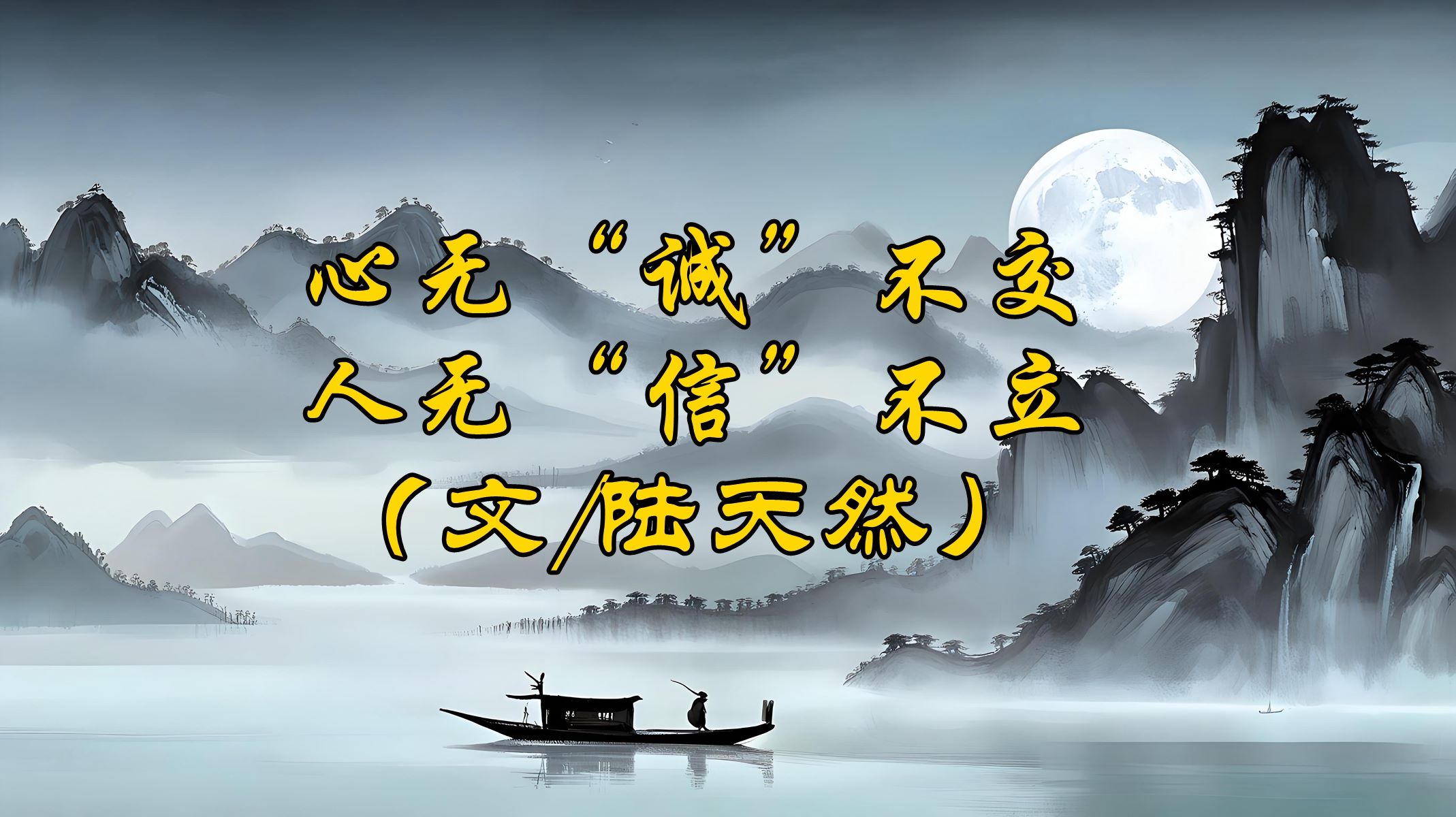 陆天然:心无"诚"不交,人无"信"不立