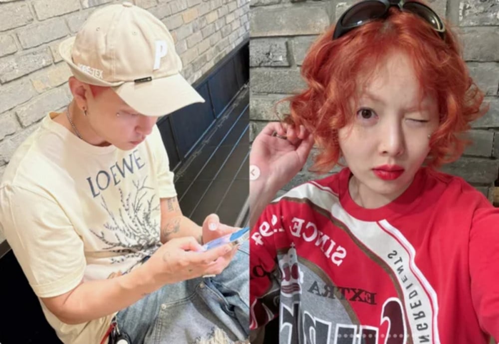 金泫雅晒出和龙俊亨的新婚生活片段，情侣发色搭配同款脸颊钉