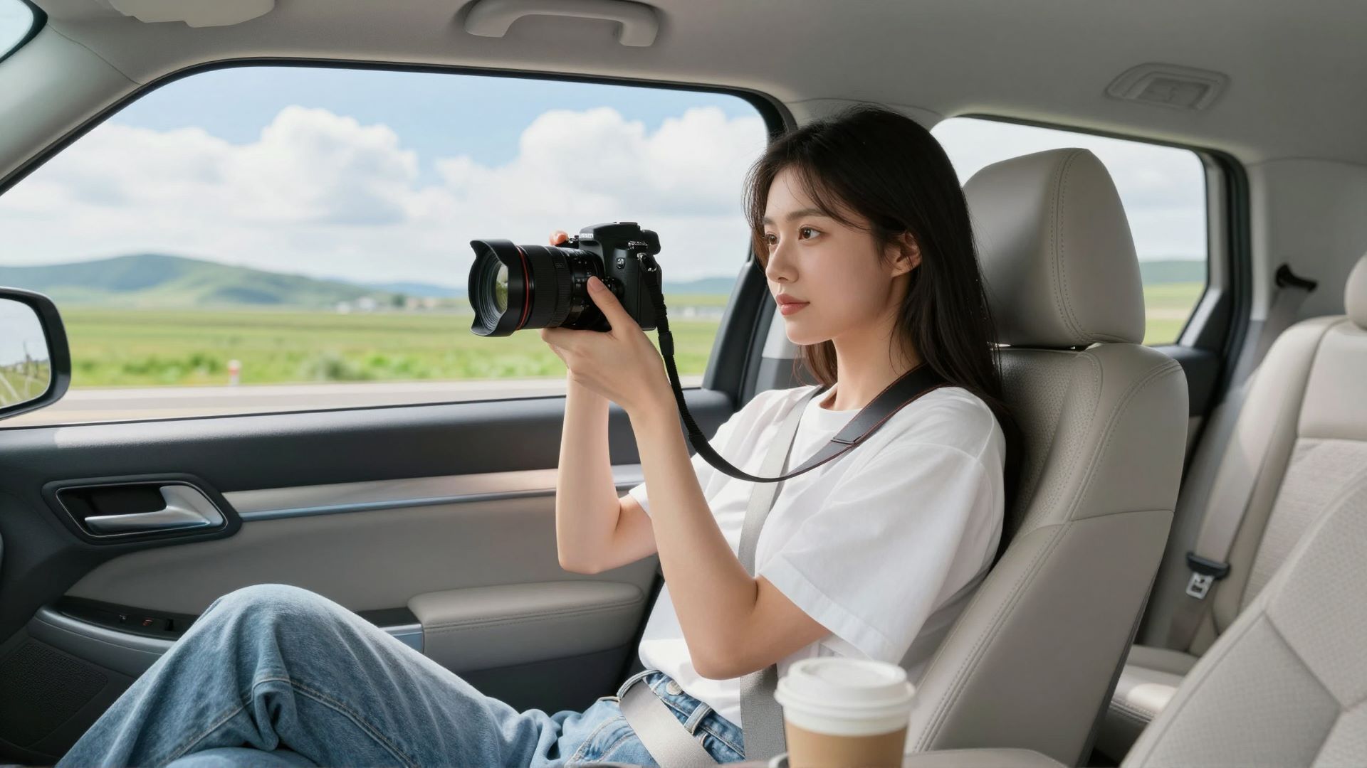 美女坐副驾驶真实写真图片，美女坐副驾驶真实图片