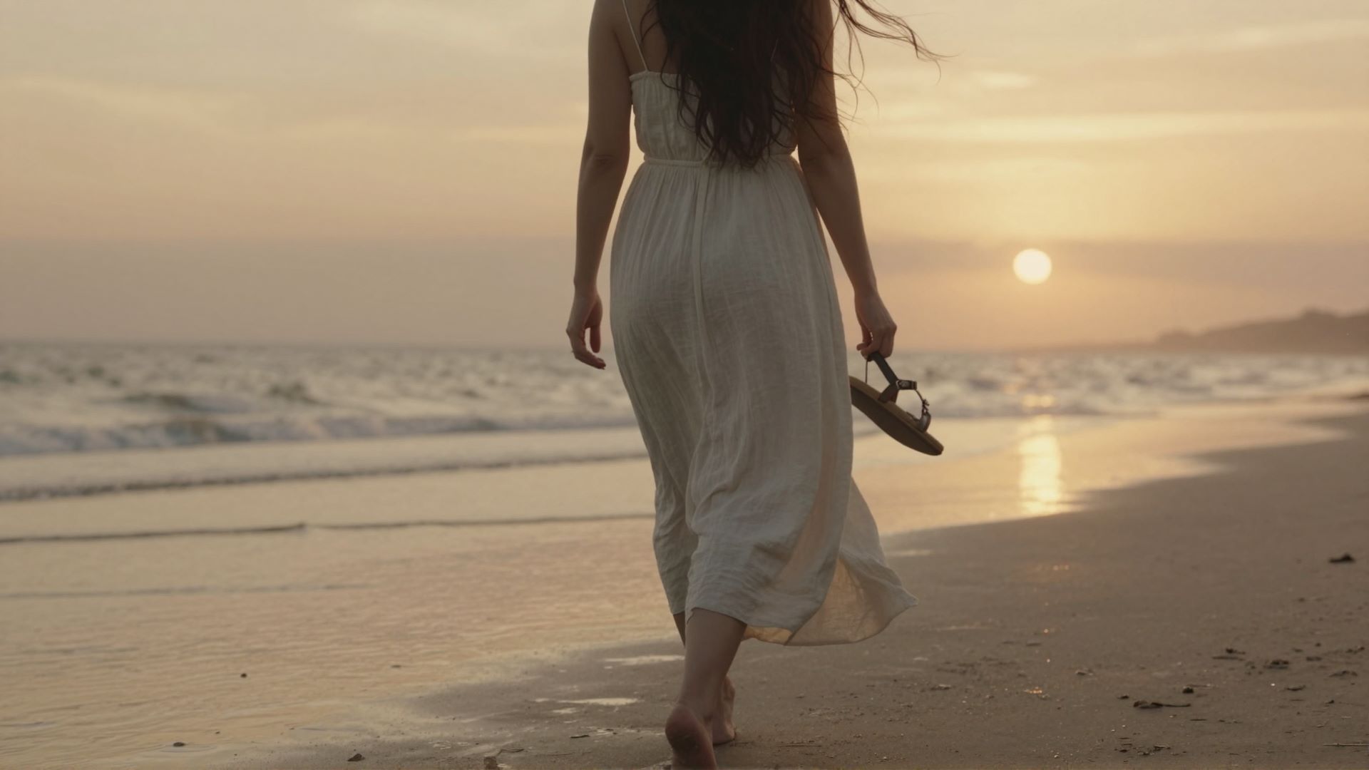 美女氛围感背影写真图片，看不到表情却能感受到心情