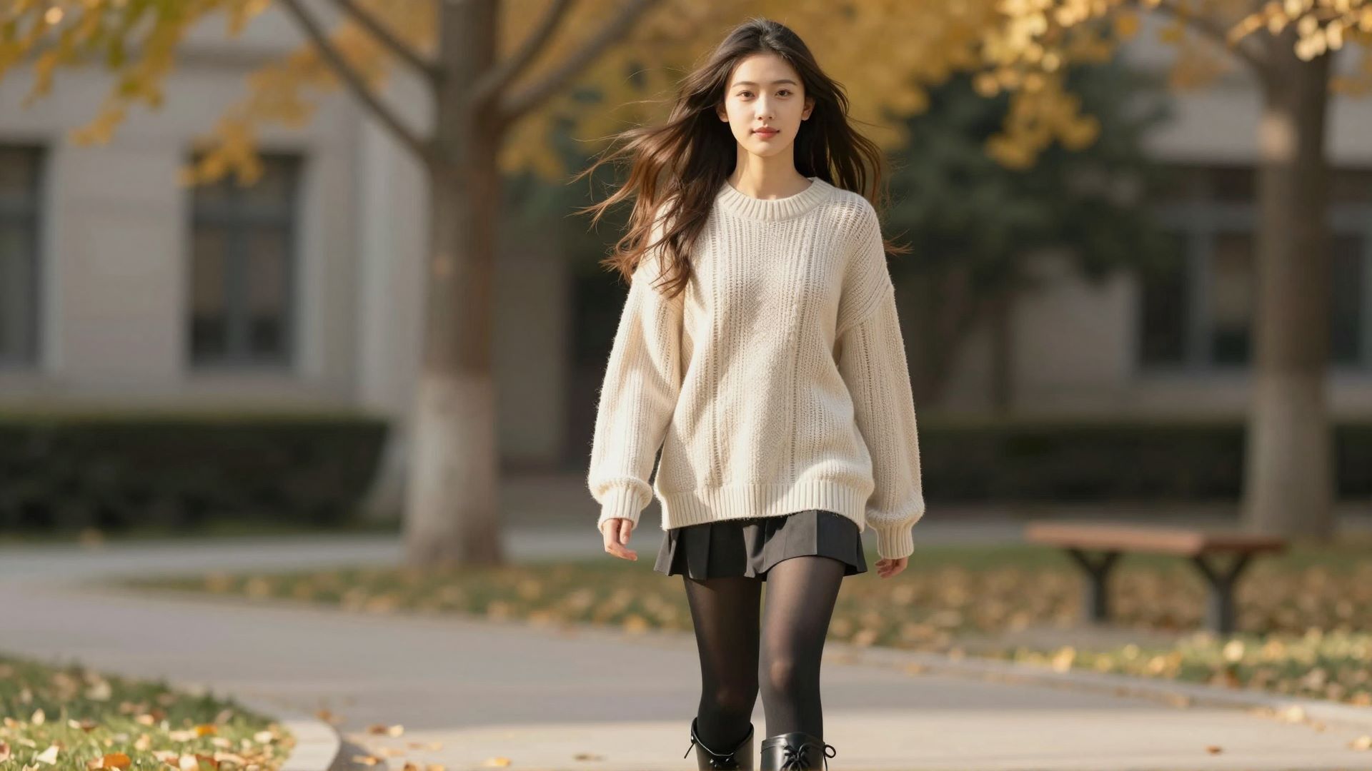 黑丝＋19岁清纯少女写真图片，青春气息带着一点成熟