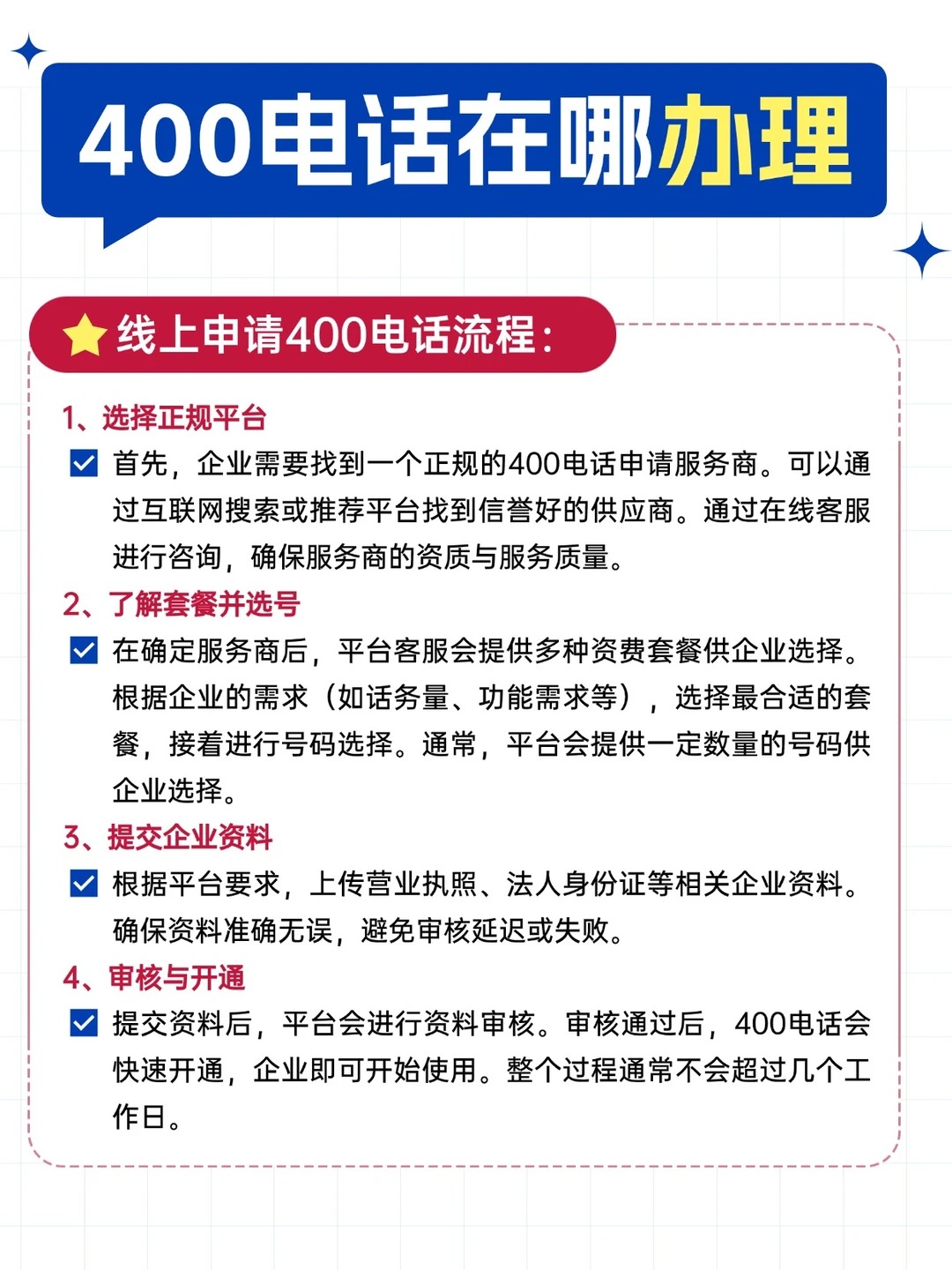 申请400电话要哪些条件才能办理呢 申请400电话要哪些条件才能办理呢