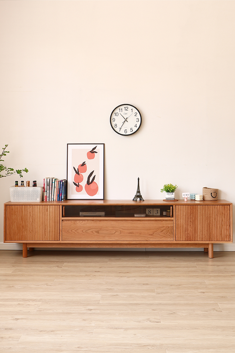 天呐!这全樱桃木电视柜凭啥让我家客厅颜值"狂飙"?