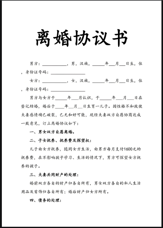 2025离婚起诉书模板