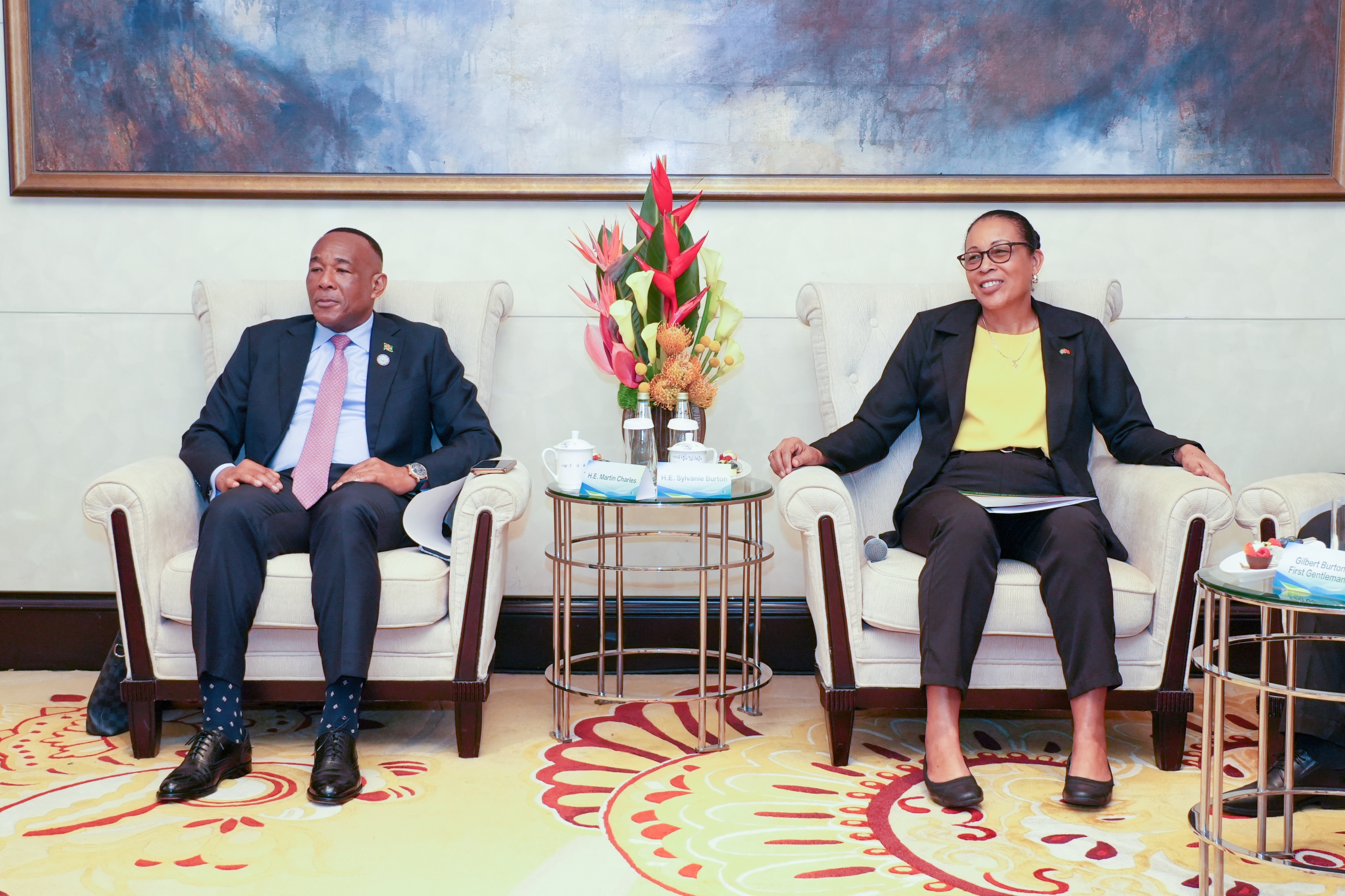 多米尼克总统伯顿阁下出席"多中投资研讨会"并发表演讲