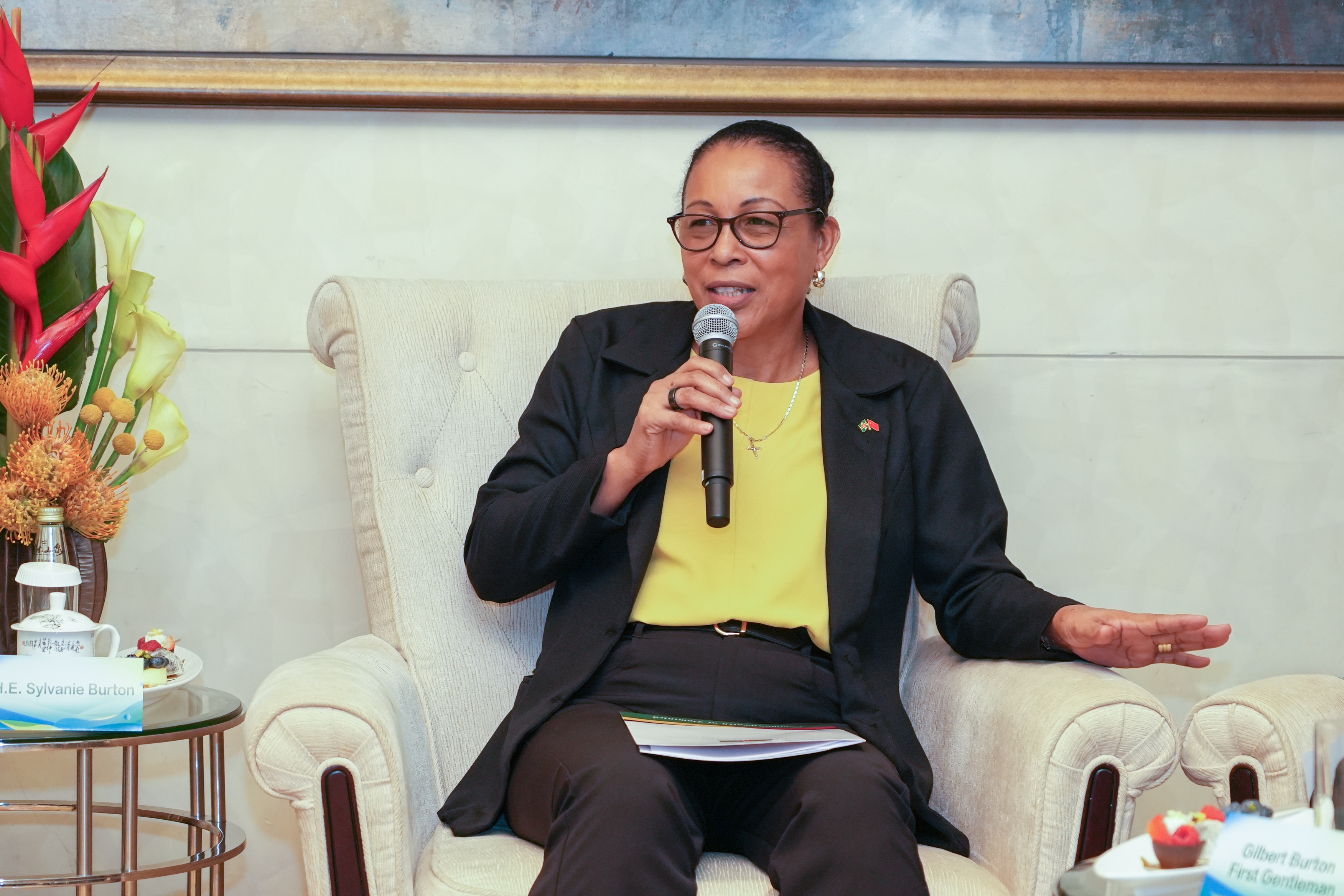 多米尼克总统伯顿阁下出席"多中投资研讨会"并发表演讲