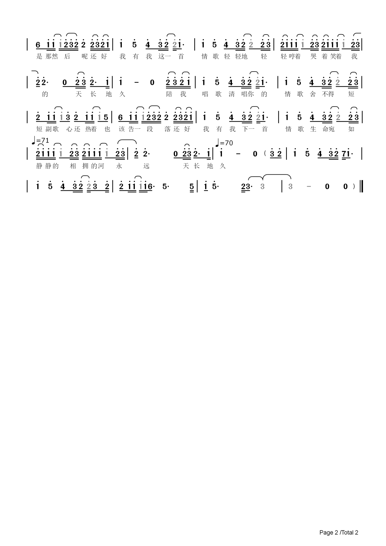 情歌——en翻唱(原唱梁静茹)——动态简谱