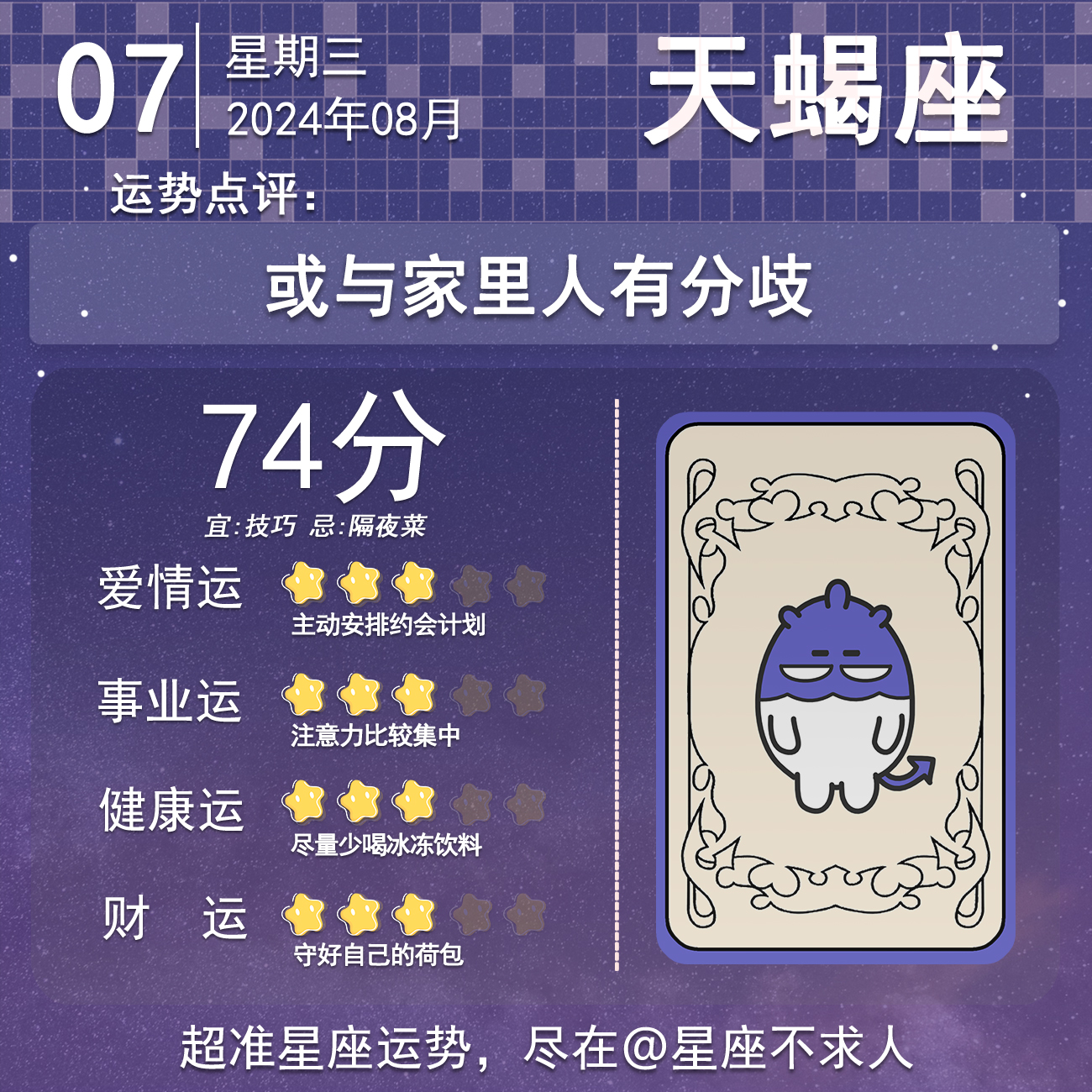 2024年8月7日十二星座运势
