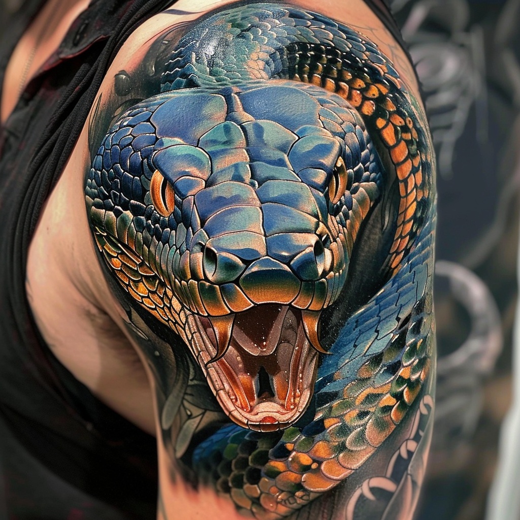 眼镜蛇主题纹身解析和建议 眼镜蛇纹身图案15款