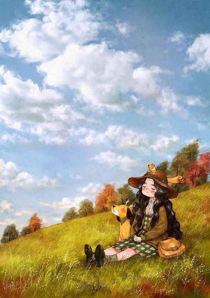 森林女孩——韩国插画师aeppol温暖治愈的绘画作品