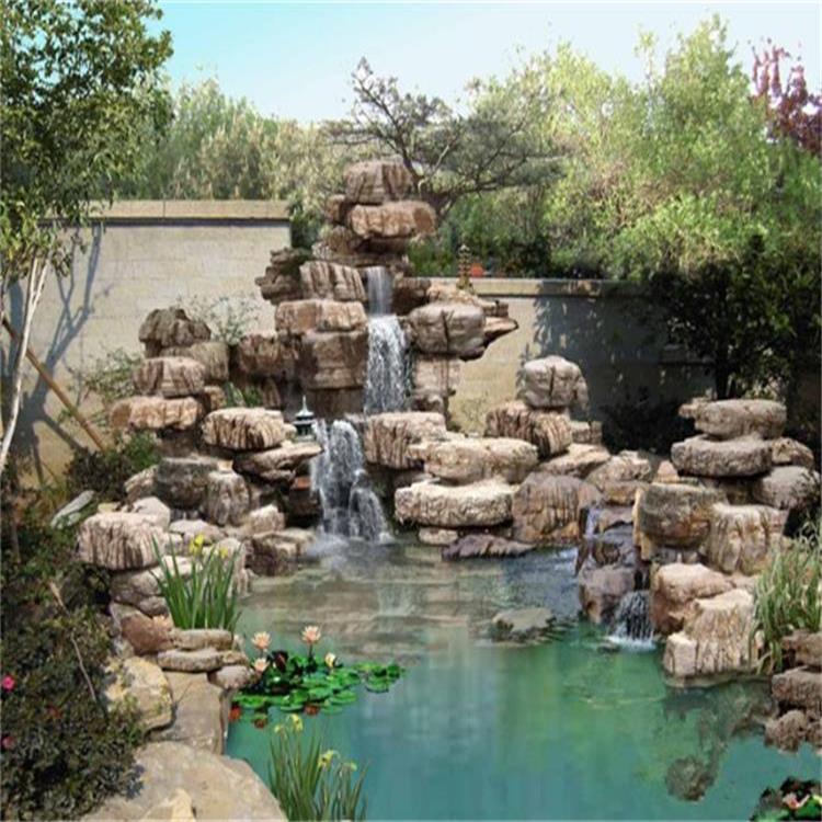 张家口别墅庭院假山制作厂家 真石假山景观造景 造型优美上门安装