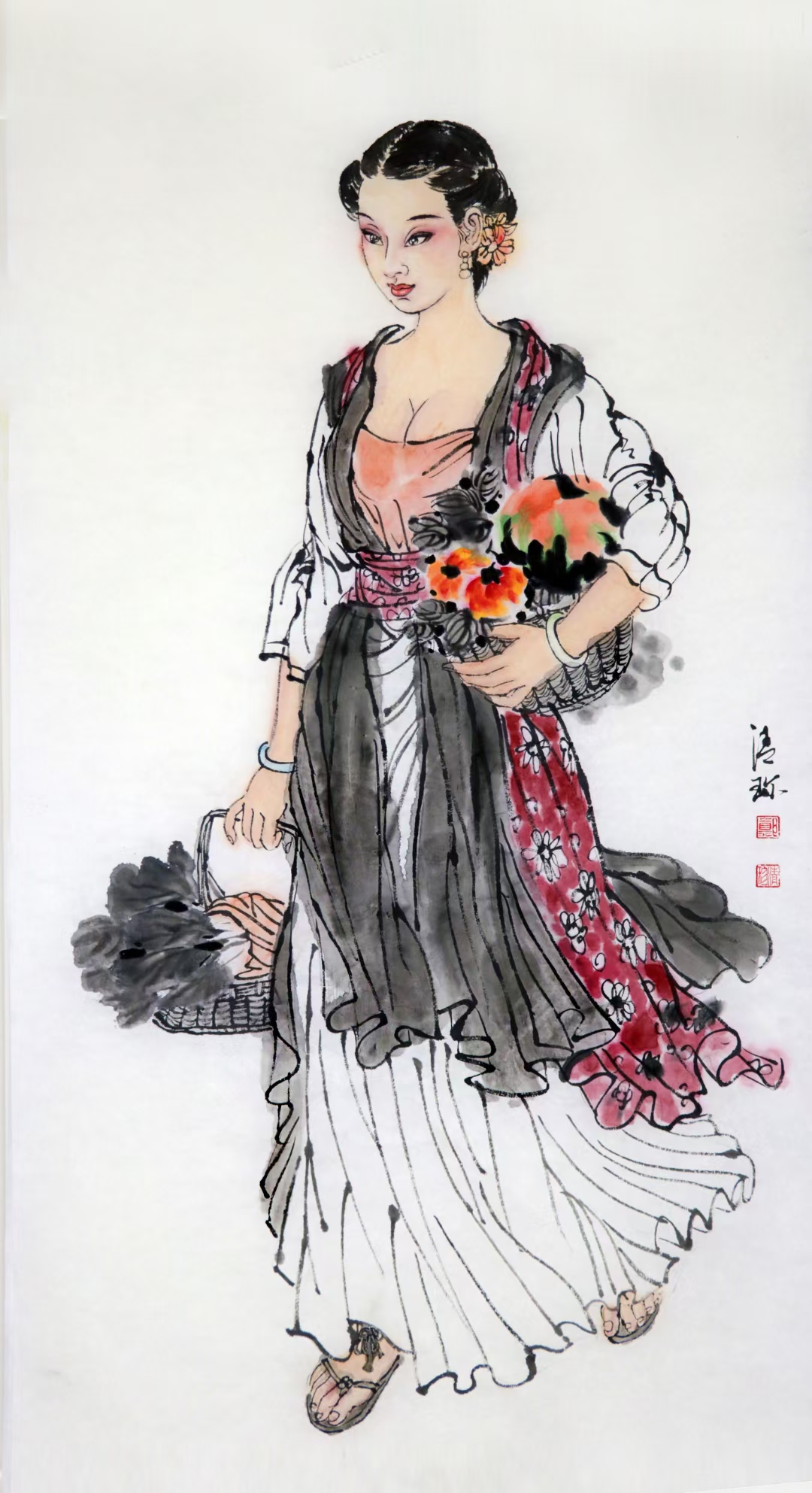 郑清珍人物国画作品欣赏