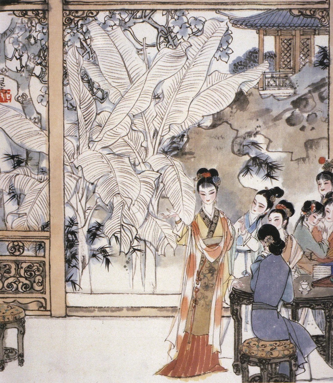 灵动飘逸的红楼梦插画,他笔下的红楼画美得惊艳,让人过目不忘